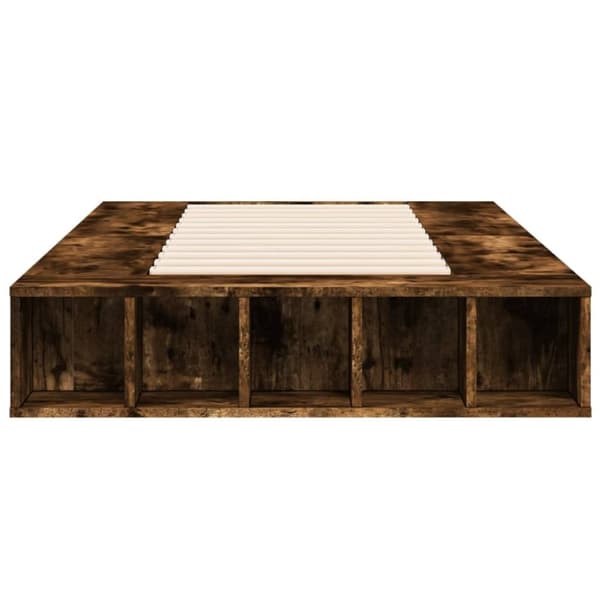 vidaXL Sengeramme røkt eik 90x190 cm konstruert tre