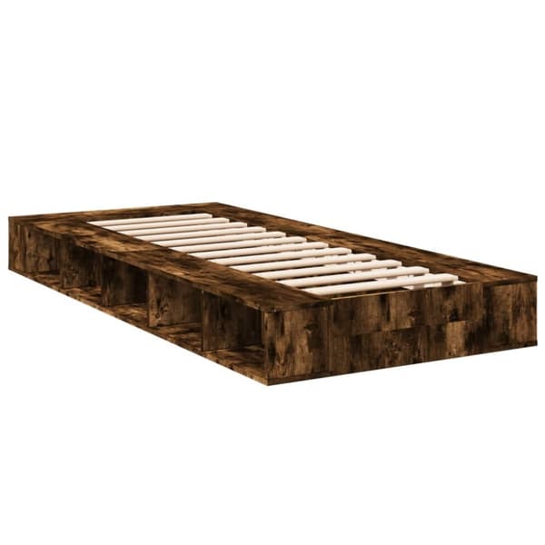 vidaXL Sengeramme røkt eik 90x190 cm konstruert tre