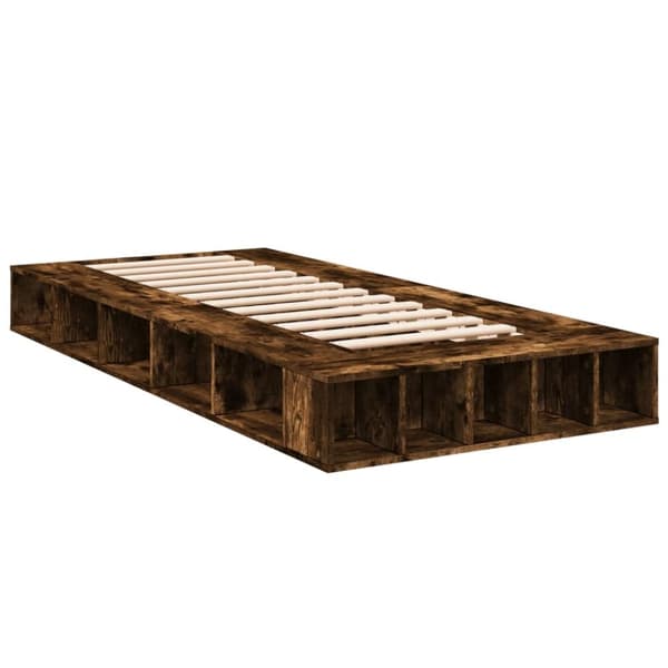 vidaXL Sengeramme røkt eik 90x190 cm konstruert tre