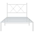 Miniatyrbilde 3 av 8: vidaXL Sengeramme i metall med hodegavl hvit 90x190 cm