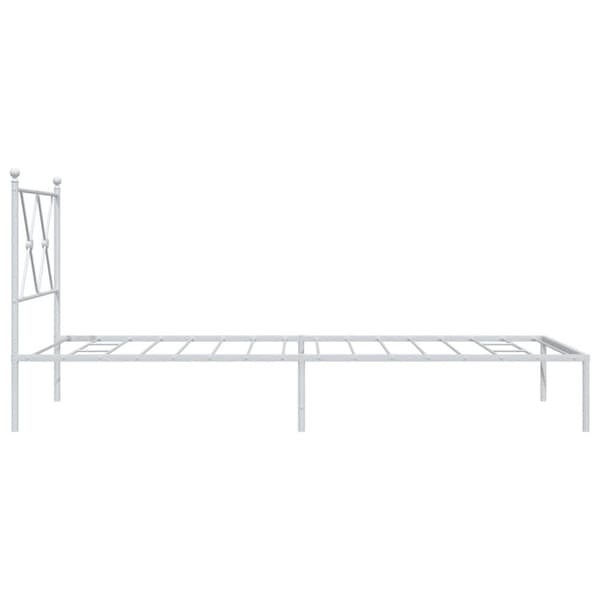 vidaXL Sengeramme i metall med hodegavl hvit 90x190 cm