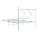 Miniatyrbilde 5 av 8: vidaXL Sengeramme i metall med hodegavl hvit 90x190 cm