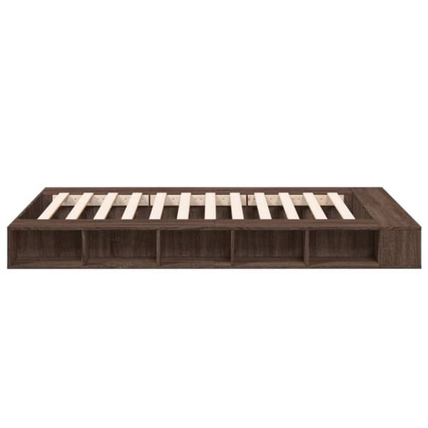 vidaXL Sengeramme brun eik 135x190 cm konstruert tre