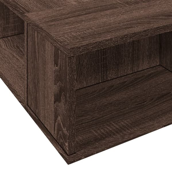 vidaXL Sengeramme brun eik 135x190 cm konstruert tre