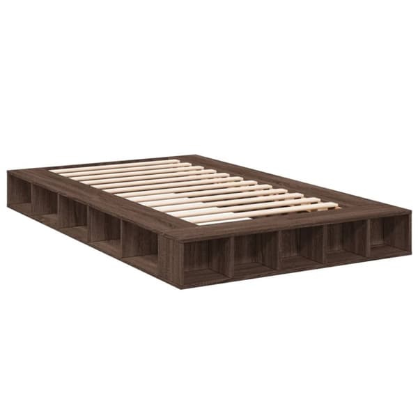 vidaXL Sengeramme brun eik 135x190 cm konstruert tre