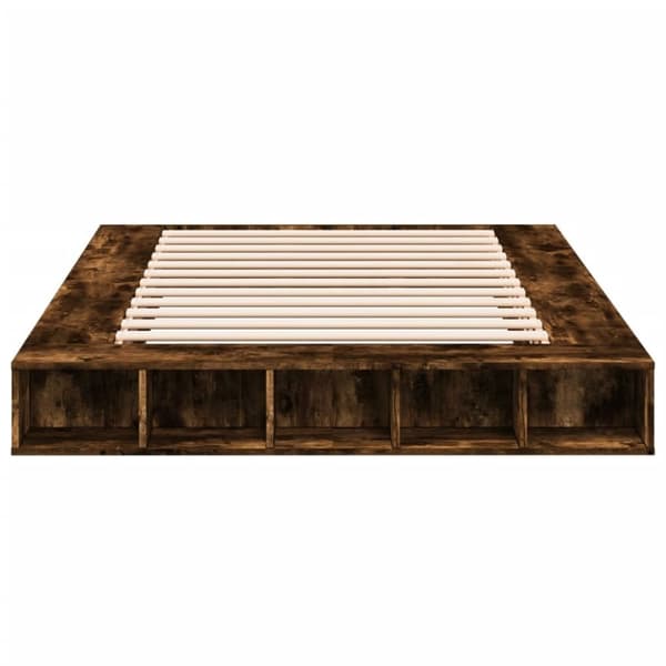 vidaXL Sängram rökfärgad ek 150x200 cm konstruerad trä