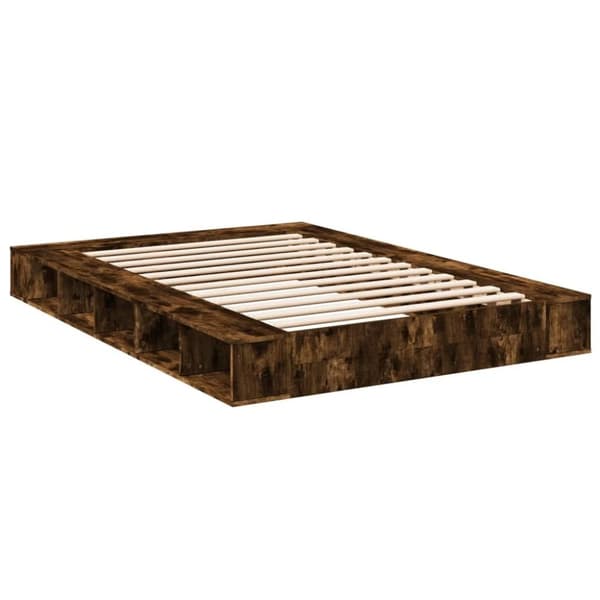vidaXL Sängram rökfärgad ek 150x200 cm konstruerad trä