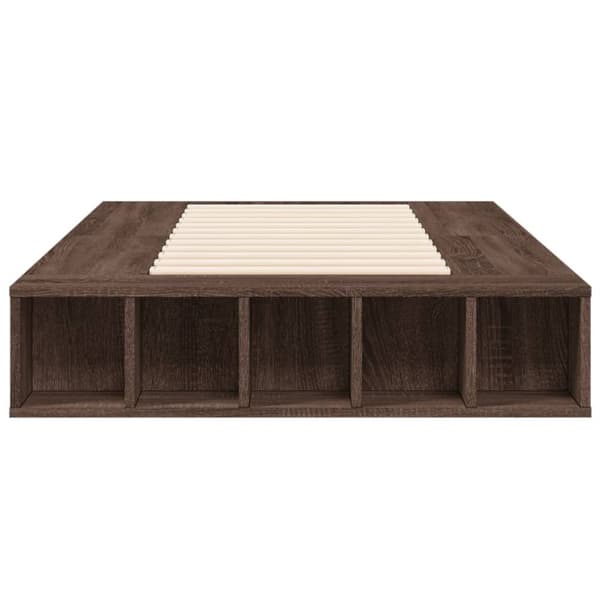 vidaXL Sängram brun ek 90x200 cm konstruerad trä