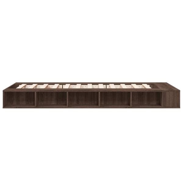 vidaXL Sängram brun ek 90x200 cm konstruerad trä