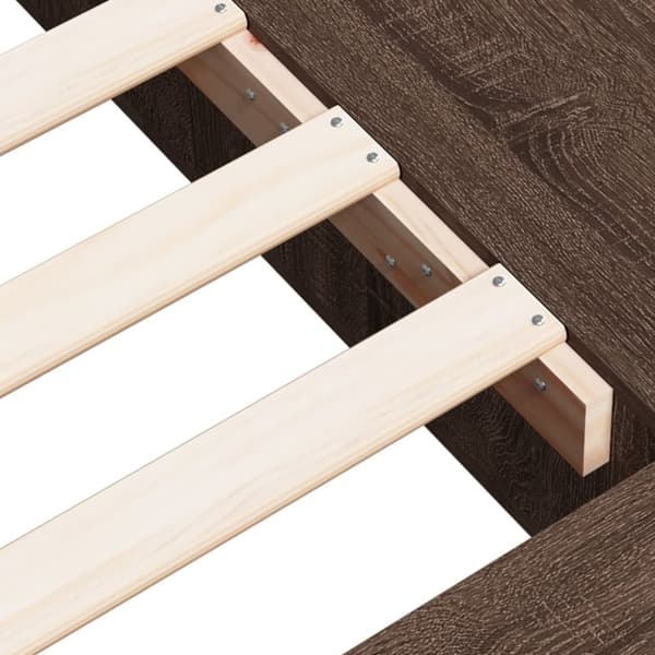 vidaXL Sängram brun ek 90x200 cm konstruerad trä