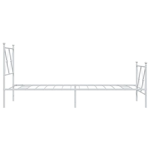vidaXL Sengeramme i metall med hode- og fotgavl hvit 80x200 cm