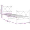 Miniatyrbilde 7 av 8: vidaXL Sengeramme i metall med hode- og fotgavl hvit 80x200 cm