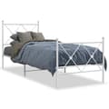 Miniatyrbilde 8 av 8: vidaXL Sengeramme i metall med hode- og fotgavl hvit 80x200 cm