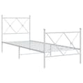Miniatyrbilde 1 av 8: vidaXL Sengeramme i metall med hode- og fotgavl hvit 80x200 cm