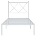 Miniatyrbilde 3 av 8: vidaXL Sengeramme i metall uten madrass med hodegavl hvit 75x190 cm