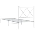 Miniatyrbilde 5 av 8: vidaXL Sengeramme i metall uten madrass med hodegavl hvit 75x190 cm