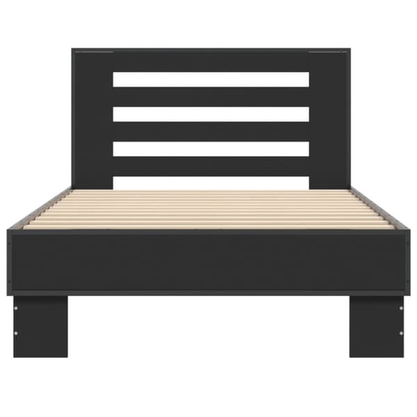 vidaXL Sengeramme svart 75x190 cm konstruert tre og metall