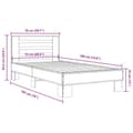 Miniatyrbilde 8 av 9: vidaXL Sengeramme svart 75x190 cm konstruert tre og metall