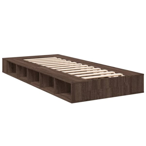 vidaXL Sängynrunko ruskea tammi 100x200 cm tekninen puu