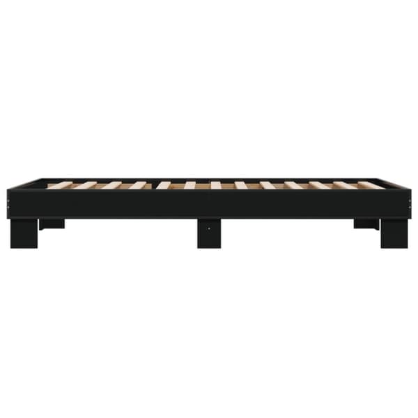 vidaXL sengeramme 90x190 cm konstrueret træ og metal sort