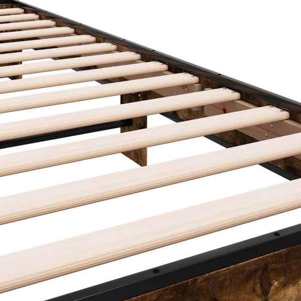 vidaXL Sängynrunko savutammi 90x200 cm tekninen puu ja metalli