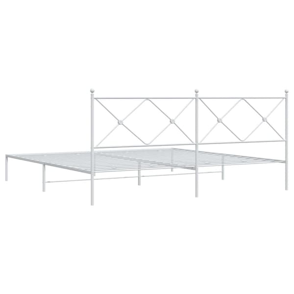 vidaXL sengeramme med sengegavl 193x203 cm metal hvid