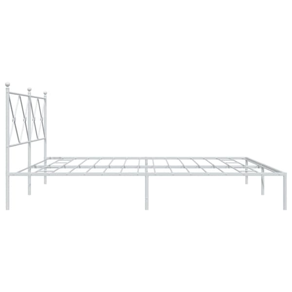 vidaXL Sengeramme i metall med hodegavl hvit 193x203 cm