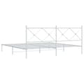 Miniatyrbilde 5 av 8: vidaXL Sengeramme i metall med hodegavl hvit 193x203 cm