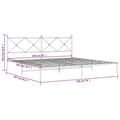 Miniatyrbilde 7 av 8: vidaXL Sengeramme i metall med hodegavl hvit 193x203 cm