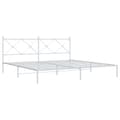 Miniatyrbilde 1 av 8: vidaXL Sengeramme i metall med hodegavl hvit 193x203 cm