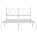 Miniatyrbilde 3 av 8: vidaXL Sengeramme i metall med hodegavl hvit 120x190 cm