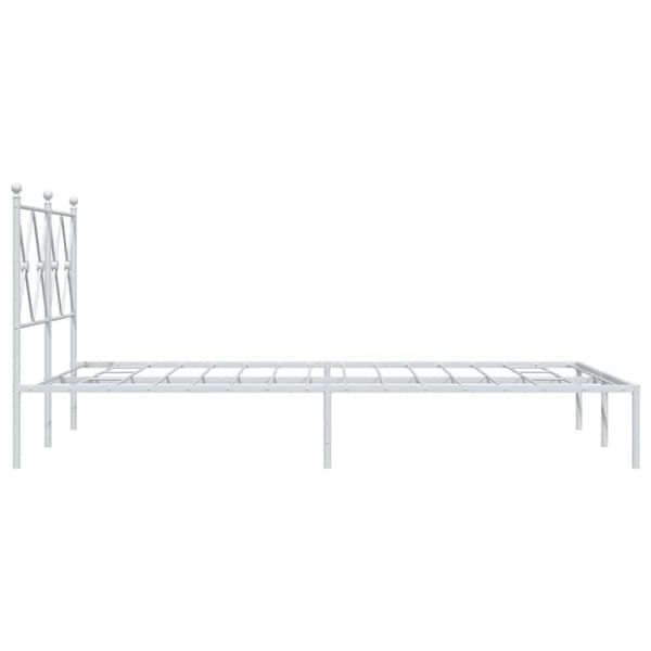 vidaXL Sengeramme i metall med hodegavl hvit 120x190 cm