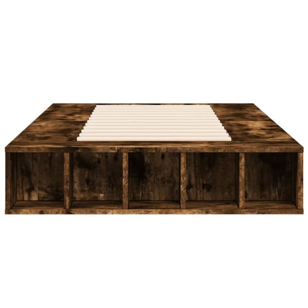 vidaXL Sengeramme røkt eik 75x190 cm konstruert tre