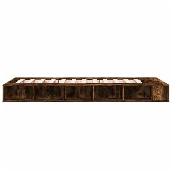 vidaXL Sengeramme røkt eik 75x190 cm konstruert tre