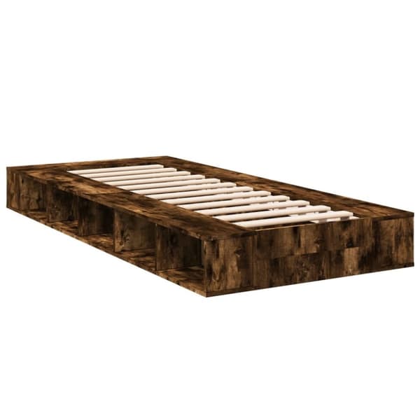 vidaXL Sengeramme røkt eik 75x190 cm konstruert tre