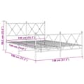 Miniatyrbilde 9 av 9: vidaXL Sengeramme i metall med hode- og fotgavl hvit 140x190 cm