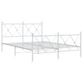 Miniatyrbilde 1 av 9: vidaXL Sengeramme i metall med hode- og fotgavl hvit 140x190 cm