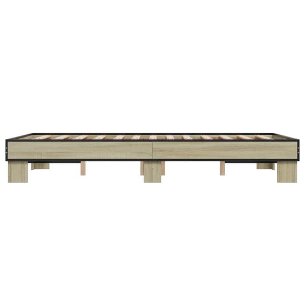 vidaXL sengestel 120x200 cm konstrueret træ og metal sonoma-eg