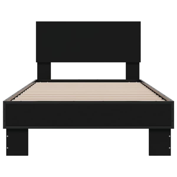 vidaXL Sängram svart 100x200 cm konstruerat trä och metall