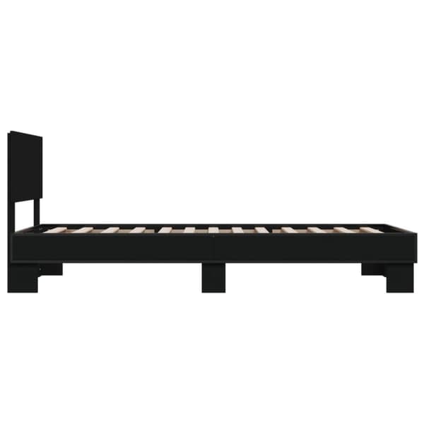 vidaXL Sängram svart 100x200 cm konstruerat trä och metall