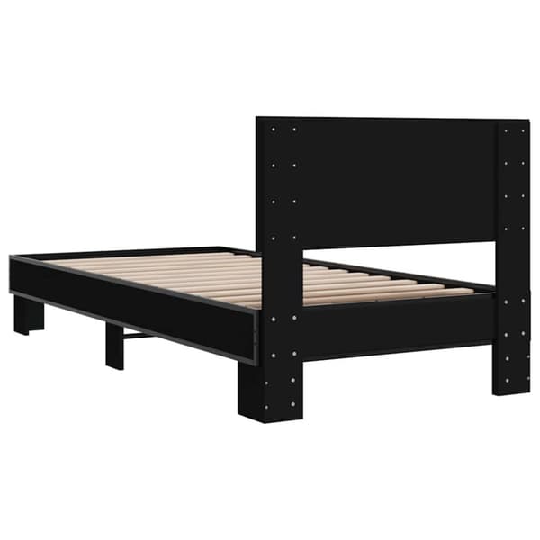 vidaXL Sängram svart 100x200 cm konstruerat trä och metall
