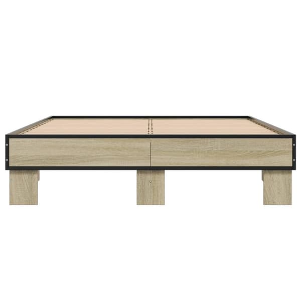 vidaXL Sengeramme sonoma eik 120x200 cm konstruert tre og metall