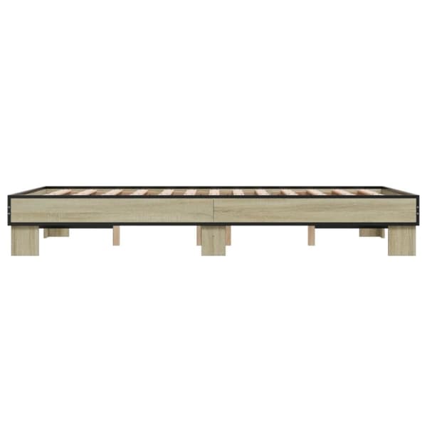 vidaXL Sengeramme sonoma eik 120x200 cm konstruert tre og metall