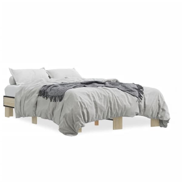 vidaXL Sengeramme sonoma eik 120x200 cm konstruert tre og metall