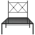 Miniatyrbilde 3 av 8: vidaXL Sengeramme i metall med hodegavl svart 75x190 cm