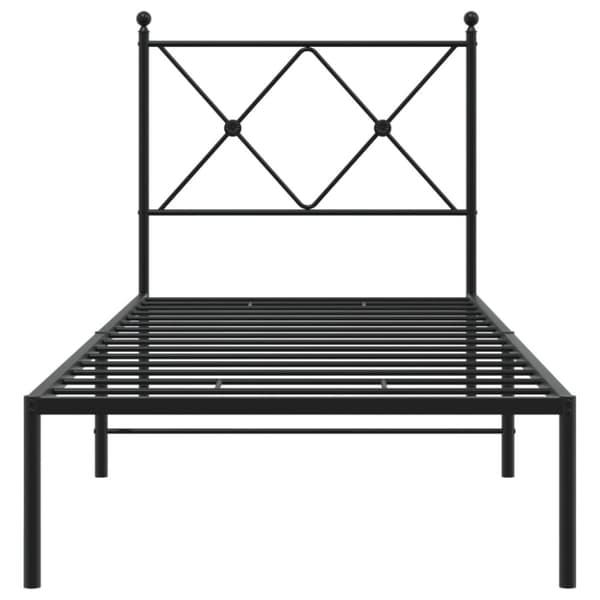 vidaXL Sengeramme i metall med hodegavl svart 75x190 cm