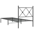Miniatyrbilde 5 av 8: vidaXL Sengeramme i metall med hodegavl svart 75x190 cm