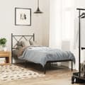 Miniatyrbilde 2 av 8: vidaXL Sengeramme i metall med hodegavl svart 75x190 cm