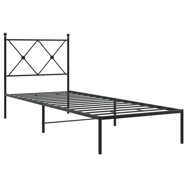 vidaXL Sengeramme i metall med hodegavl svart 75x190 cm