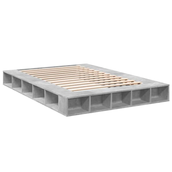 vidaXL Sengeramme betonggrå 160x200 cm konstruert tre